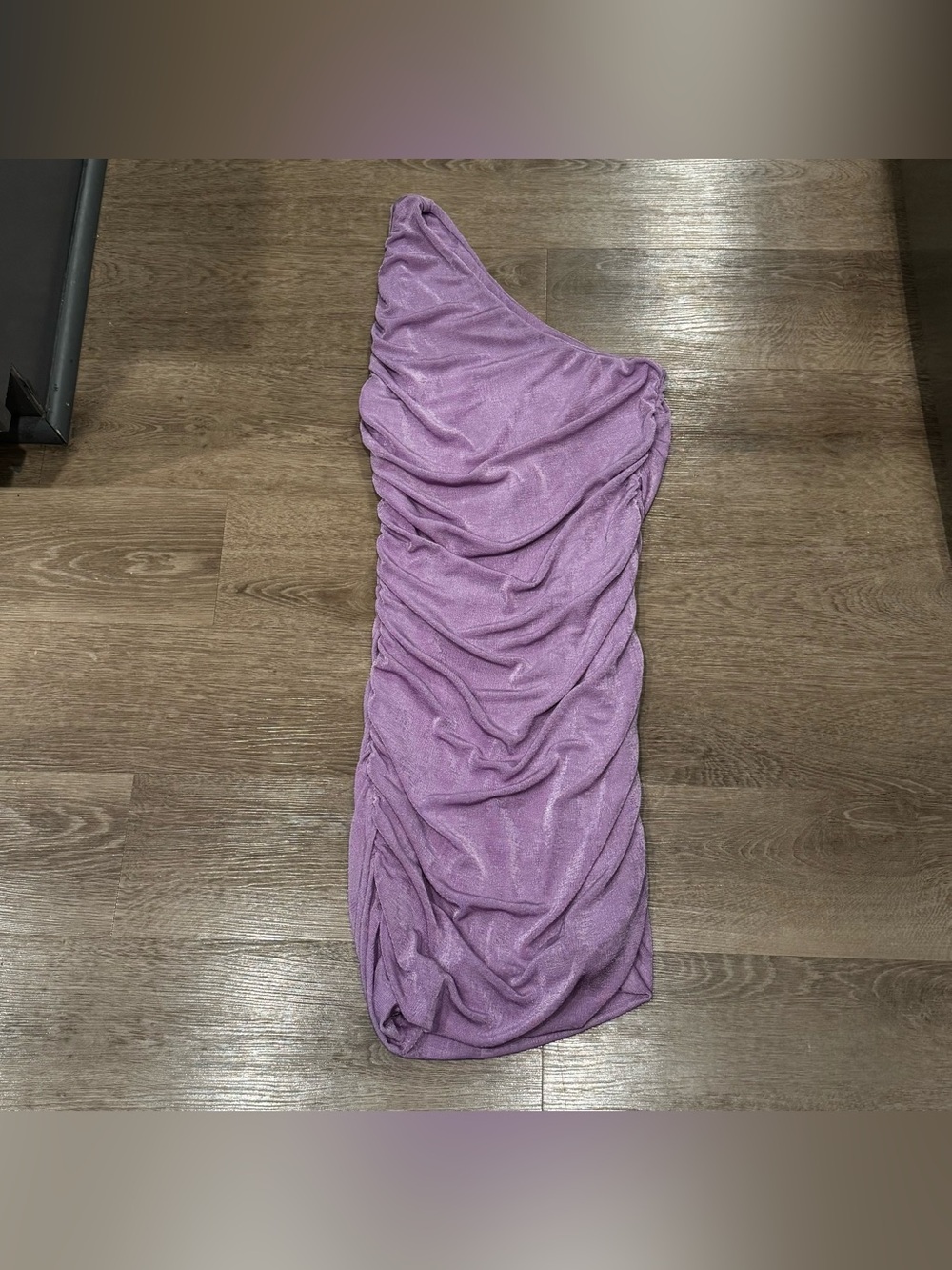 One-Shoulder Ruched Lilac Dress